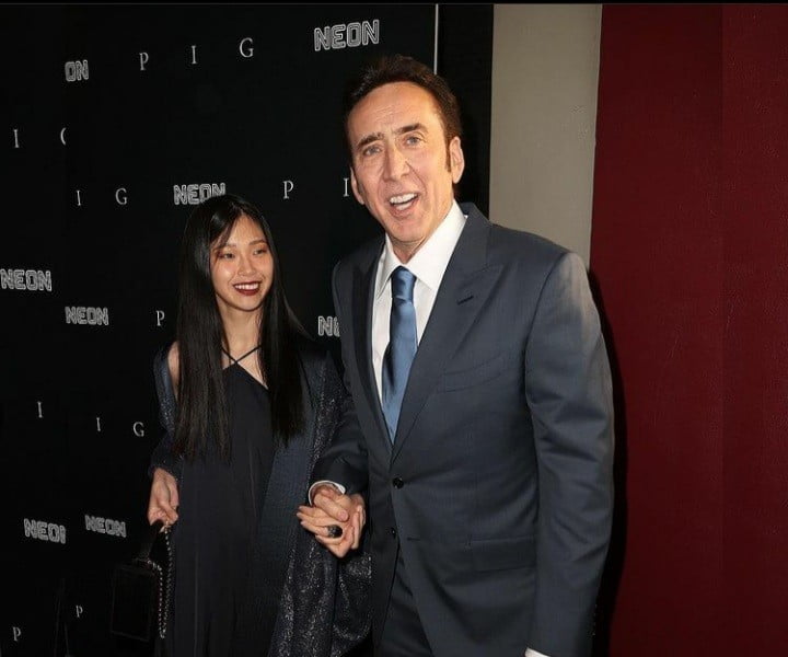 Nicolas Cage and Riko Shibata at the "Pig" premiere in 2021/| Image: Instagram/Justjared