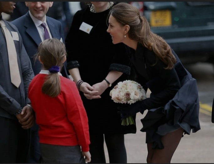 Kate Middleton's dress was wind swept | Image: Pinterest
