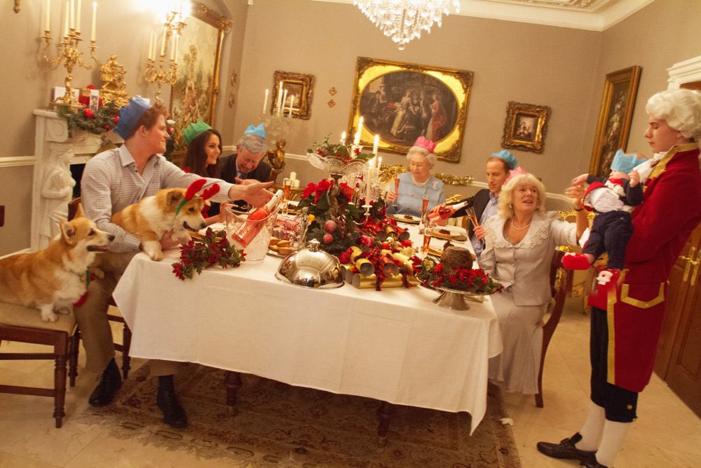 The royals enjoy a meal at Christmas | Image: Pinterest