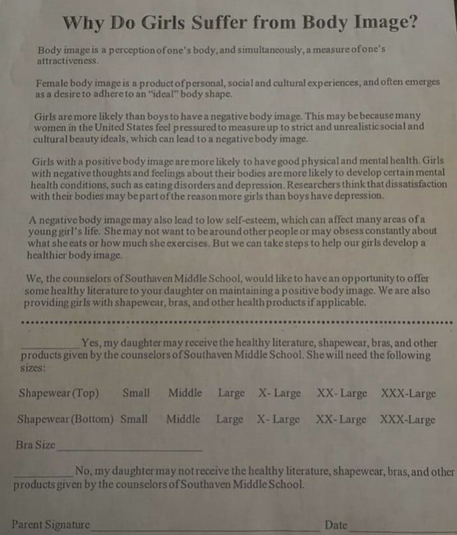A letter from Southaven Middle School | Image: Facebook/Ashley Heun