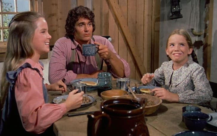 The Ingalls sit for a meal on 'Little House On The Prairie' | Image: Pinterest