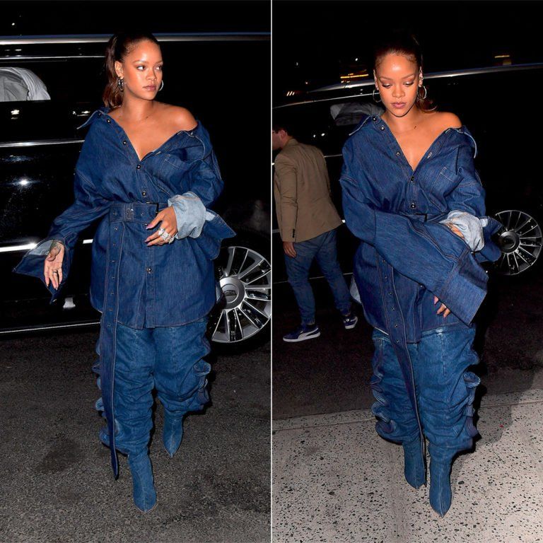 Rihanna rocks a denim look in New York | Image: Pinterest
