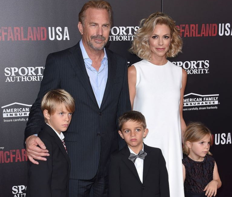 Kevin Costner with his family