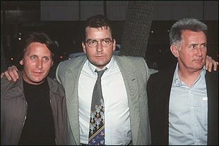 Emilio Estevez, his brother Charlie Sheen and their dad Martin Sheen | Image: Pinterest