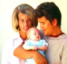 Michael Landon, their then-newborn son Michael Landon Jr. And Marjorie Lynn Noe | Image: Pinterest﻿