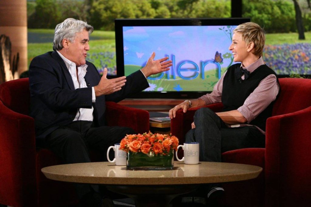 Jay Leno and Ellen DeGeneres