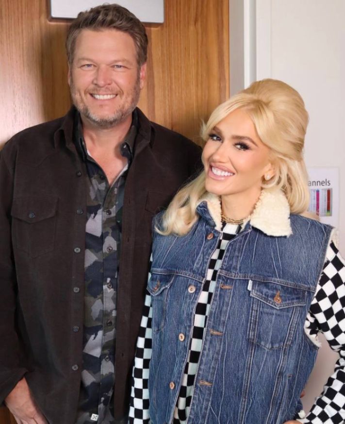 A picture of Gwen Stefani and her husband