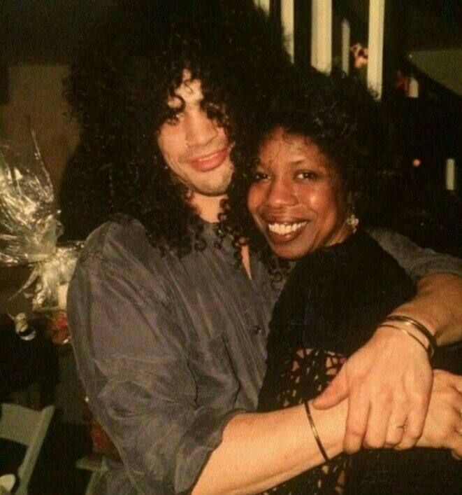 A picture of the famous designer and her first son