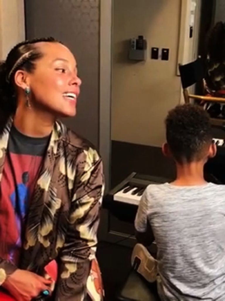 Alicia Keys making music with her son Egypt Daoud Dean 