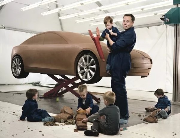 Elon Musk with Kai Musk and his other kids 