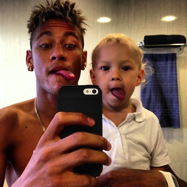Neymar with his son Davi Lucca 