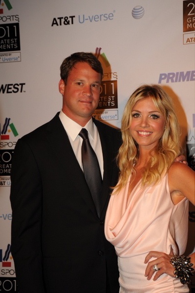 Lane Kiffin with his then-wife Layla Kiffin on the red carpet 