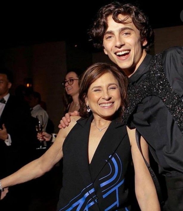 Timothee Chalamet with his mother Nicole Flender