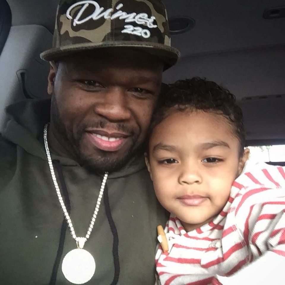 Sire Jackson with his father 50 Cent 