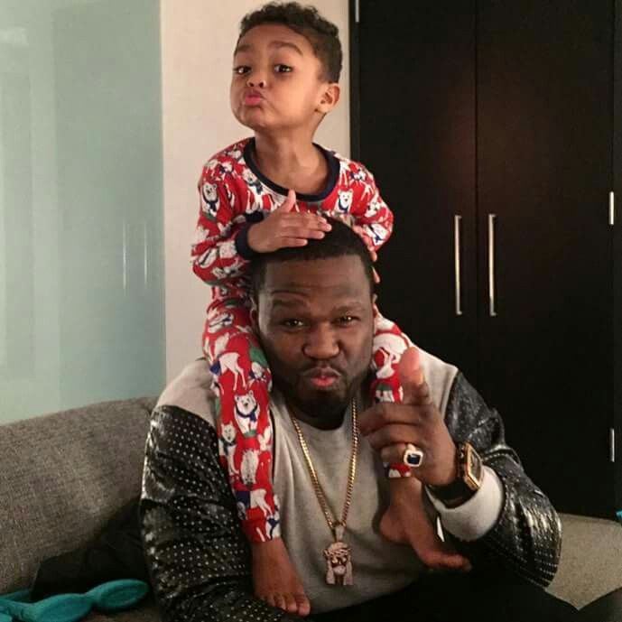 Sire Jackson with his father 50 Cent 