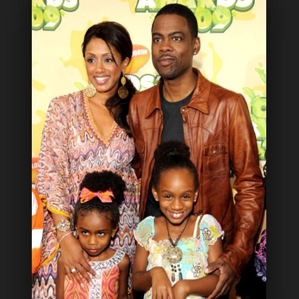 Chris Rock with his former wife Malaak and their two daughters