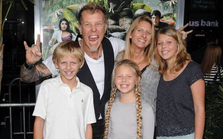 Francesca Hetfield with James and their kids 