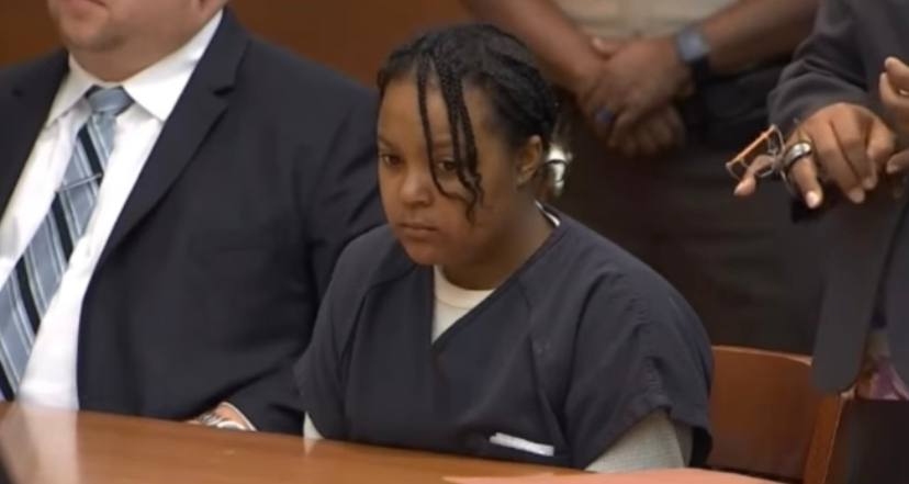 A picture of Lamora Williams in court 