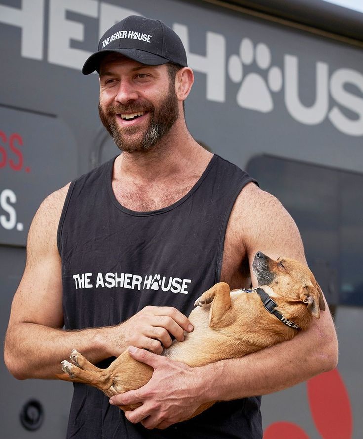 Lee Asher with one of his rescues 