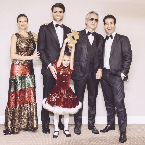 Andrea Bocelli with his family 