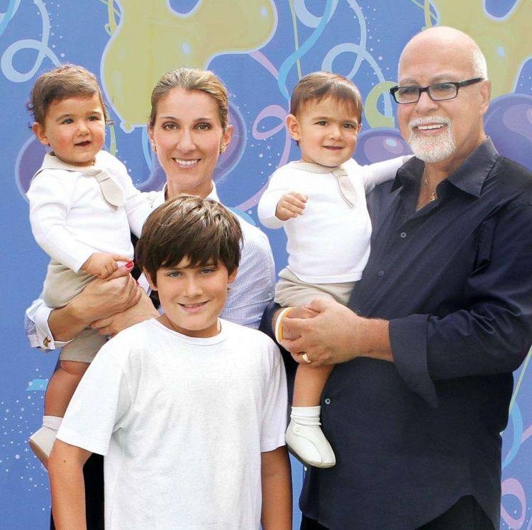 A throwback picture of Nelson Angélil, his parents, his twin brother, and their older sibling.