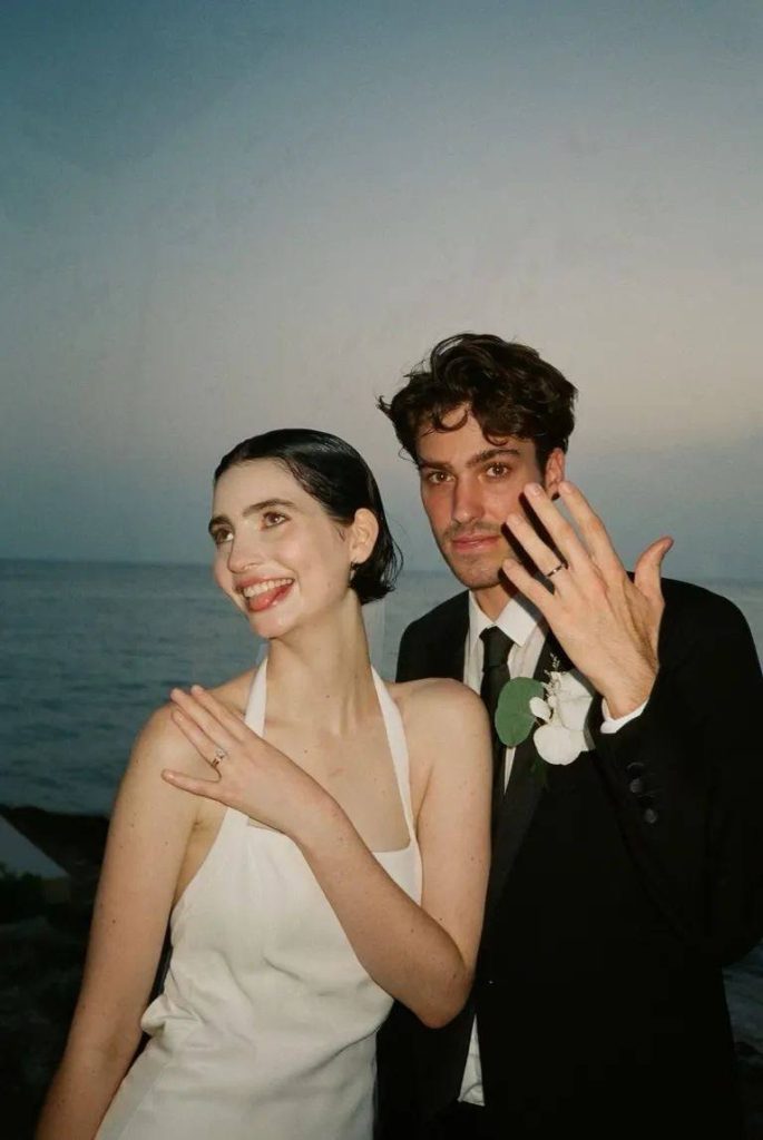 A picture of Rebecca Soteros' daughter and her husband at their wedding.