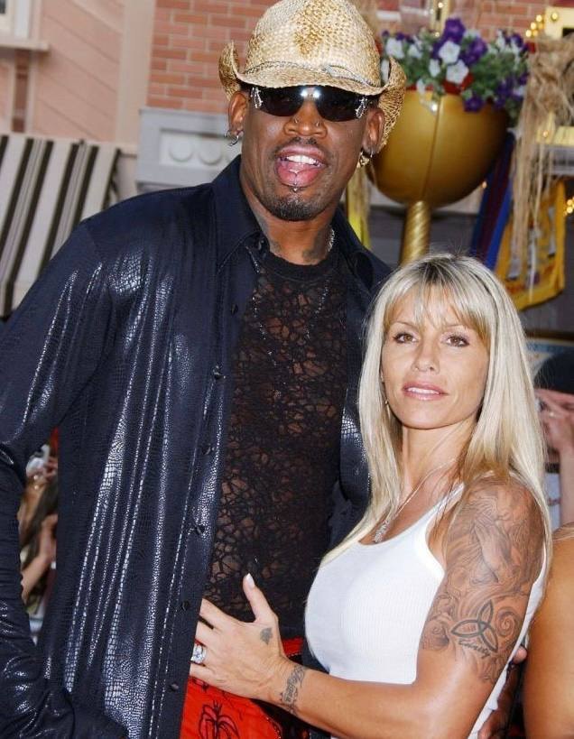 A picture of Annie Bakes and Dennis Rodman.
