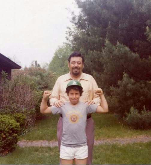 Adam Sandler with his dad Stanley Sandler 