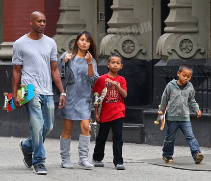 Dave Chappelle, His Wife and His Sons