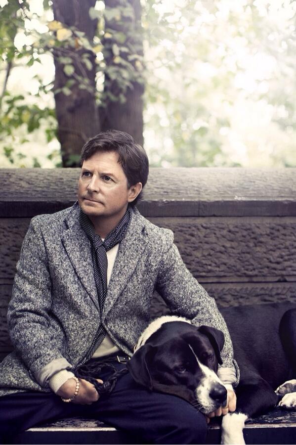 Michael J. Fox with his dog