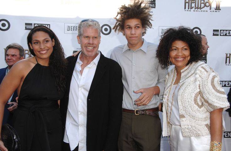 A picture of Opal Stone Perlman with Ron Perlman and their kids.