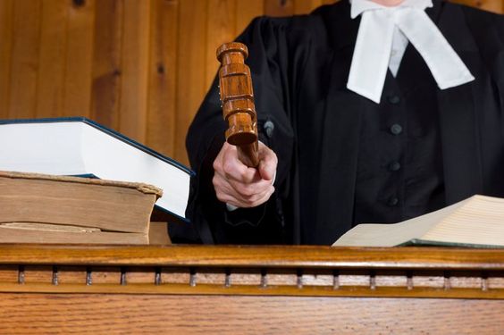 A judge using a gavel