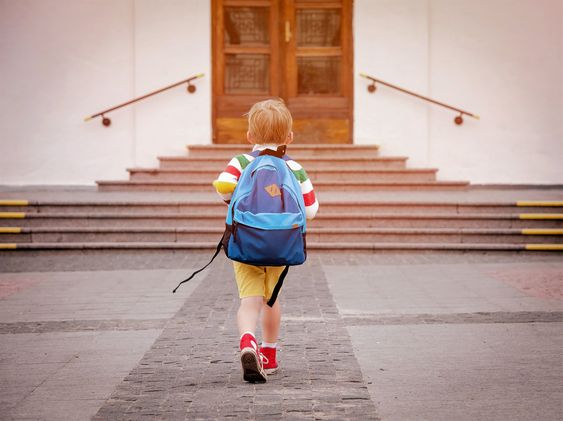 A picture of a child walking to school