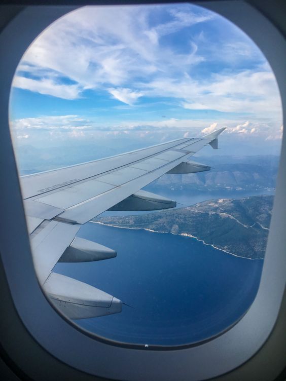 A window view out of a plane