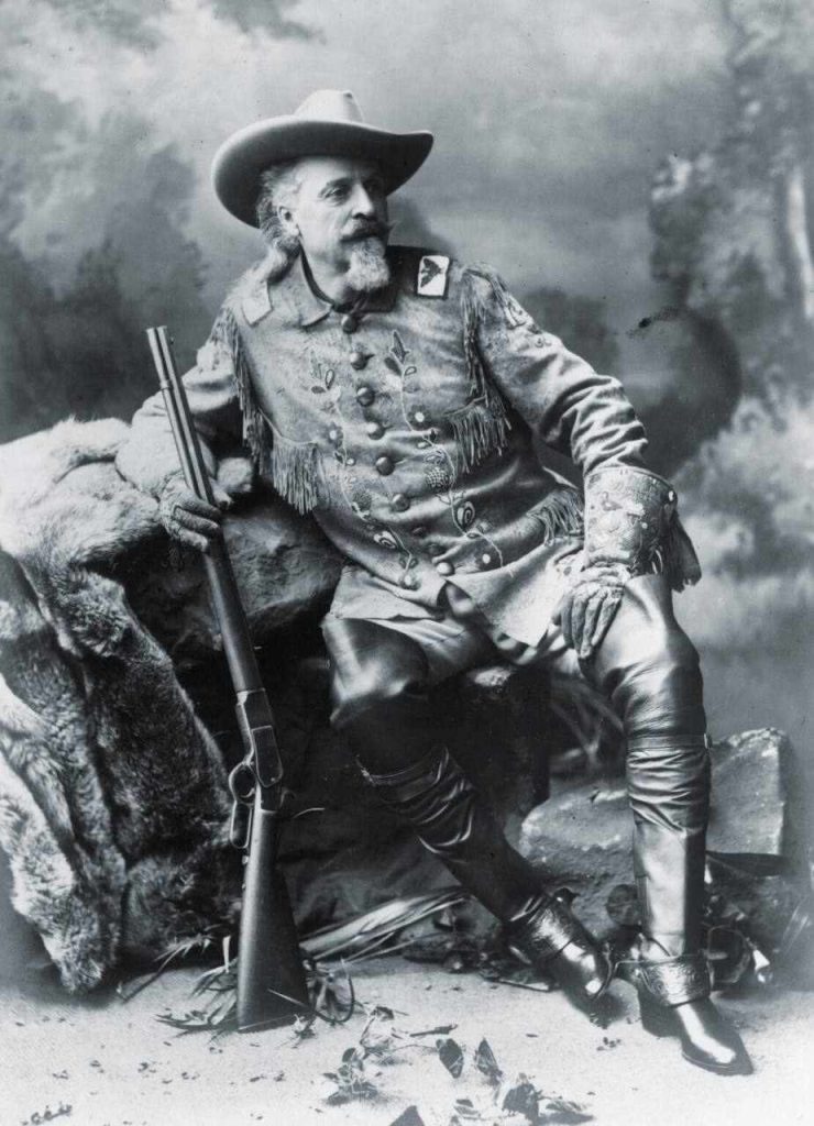 A picture of Buffalo Bill Cody, firearm enthusiast, with the Winchester Model 1873