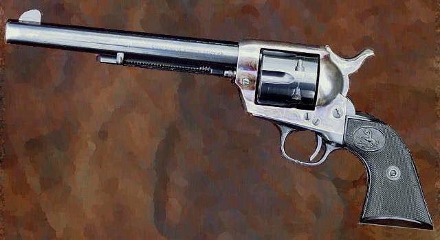 A picture of Colt M1873 also known as the Peacemaker