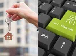 A collage of a home key and a keyboard