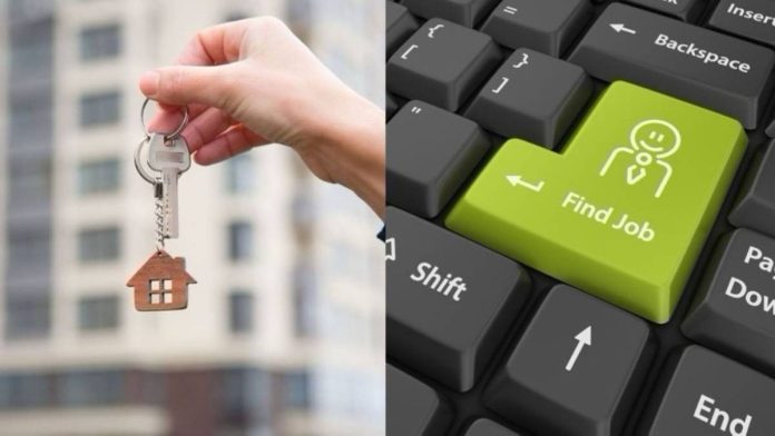 A collage of a home key and a keyboard