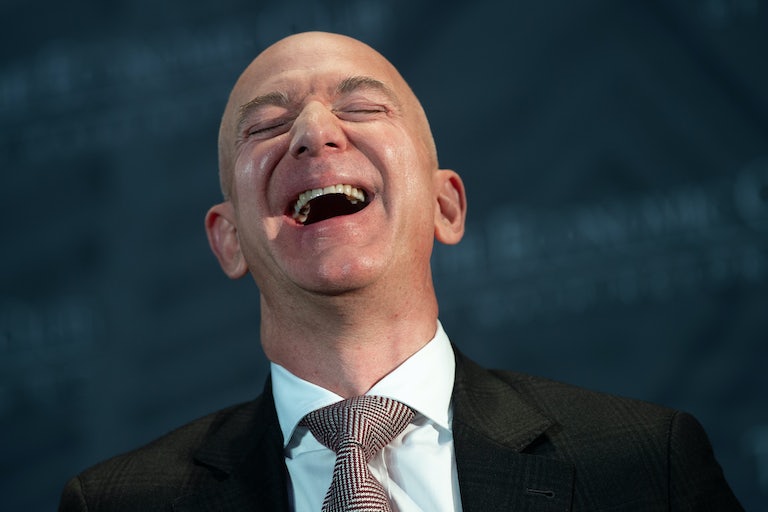 Bezos laughing