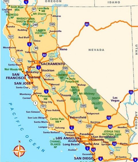 The map of California