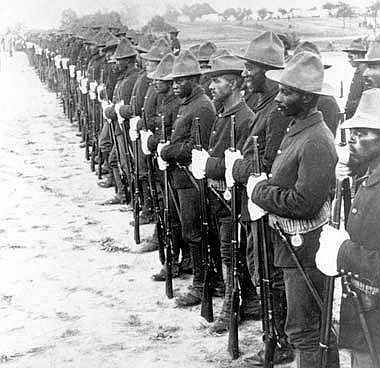 Black soldiers in 1917 on duty