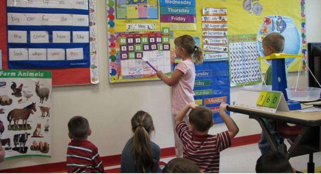 Classroom with kids in it