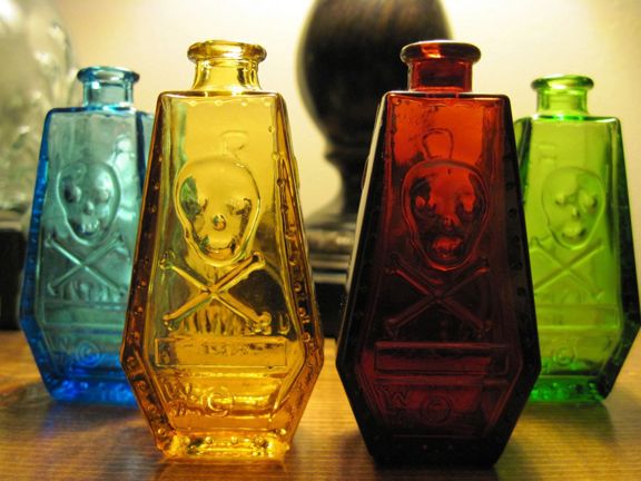 Coffin poison bottles