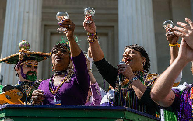 Mayor Cantrell and her friend at a New Orleans Festival