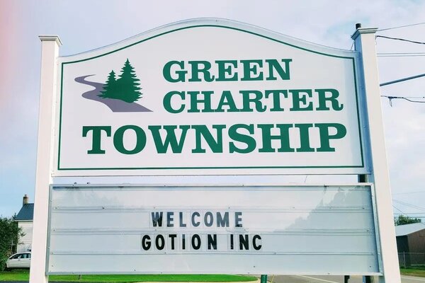 A Green Charter Township sign