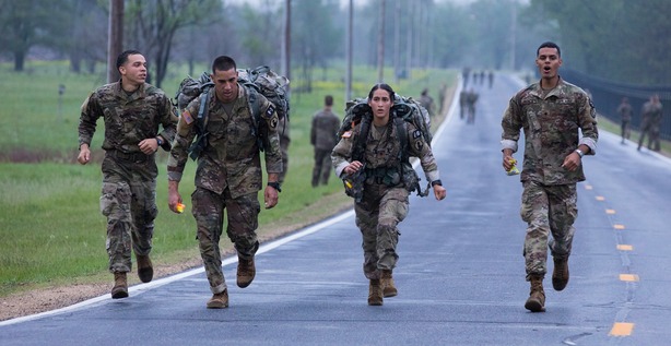 Military officers running