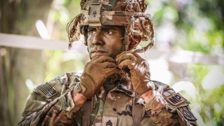 A US Military Officer in full gear