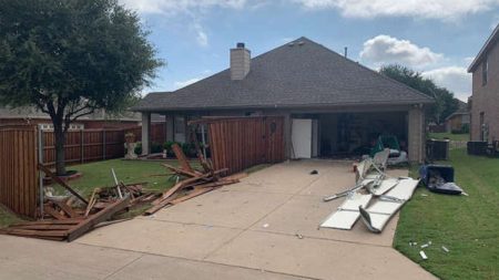 A picture of Baker’s damaged house