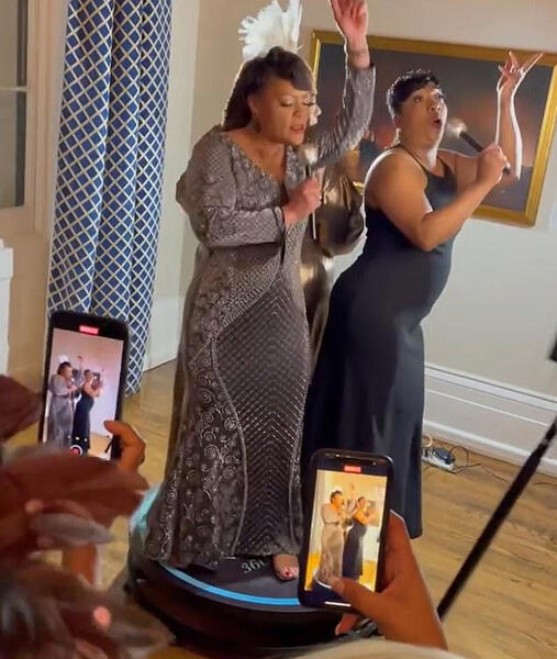 Mayor Cantrell and her friend at a party