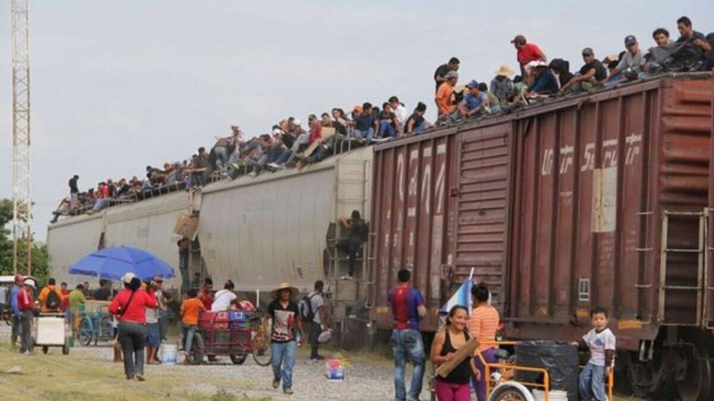 Migrants participating in illegal train crossings